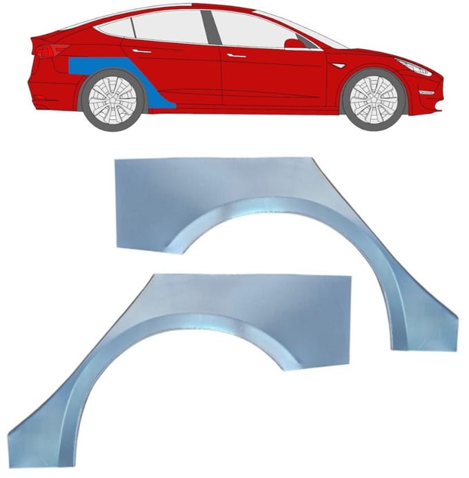 Reparatiepaneel achterspatbord voor Tesla Model 3 2017-2023 / Links + Rechts