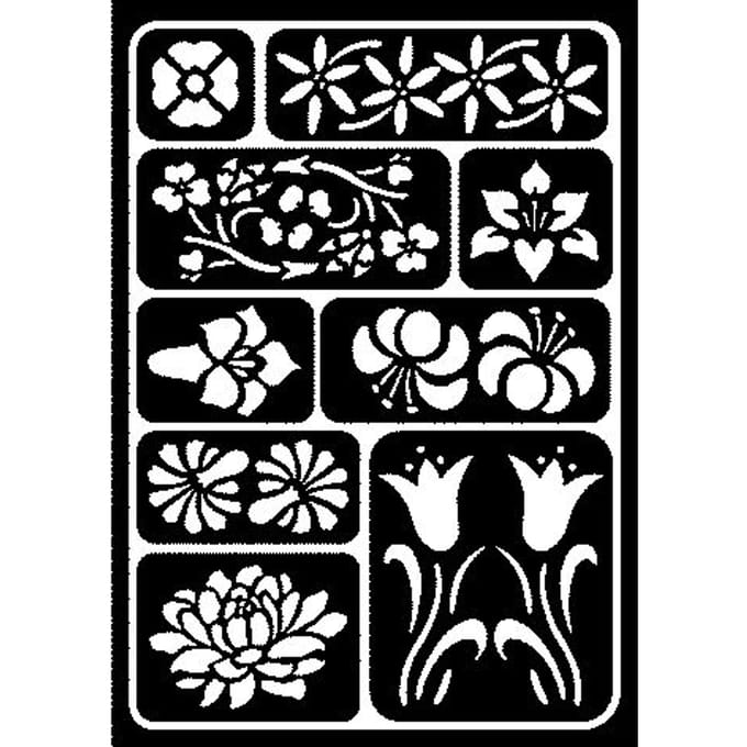 VBS Stencil, zelfklevend, DIN A5 - Bloemen