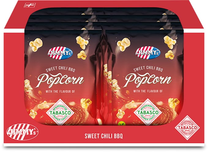 JIMMY's TABASCO® popcorn - Sweet Chili BBQ - 8 stuks