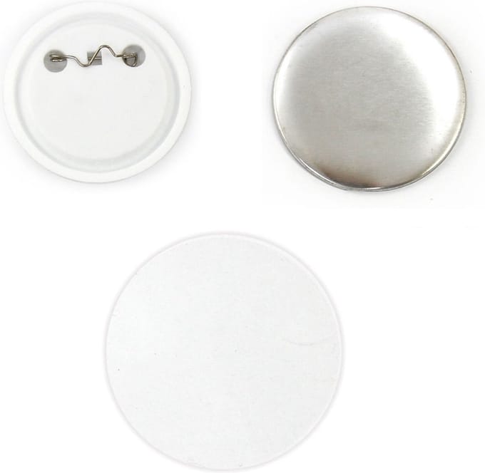 Badge componenten - wit - 25mm - 100 stuks