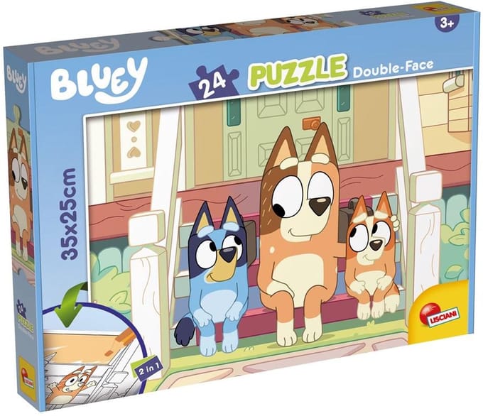 Lisciani. Lisciani. Bluey Monkey Jocks dubbelzijdige puzzel. 24 stuks