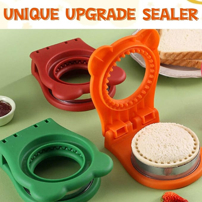 Coupe-sandwich scellant pour bricolage, outil idéal pour le petit déjeuner, outil de cuisson de gâteaux orange