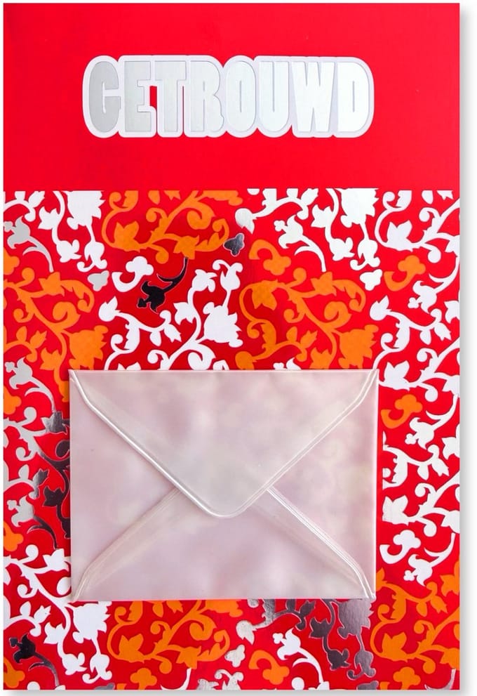 Gefeliciteerd met Jullie Huwelijk - Getrouwd! Wenskaart met Cadeauenvelop - 12 x 17 cm - gevouwen kaart Inclusief envelop