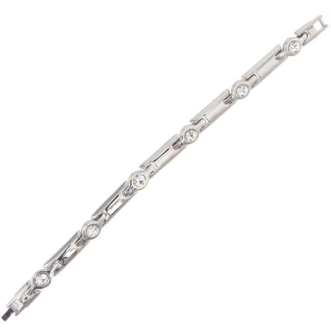 Behave – Armband – Glanzend Zilverkleur – Kristal – Elegant – 19 cm