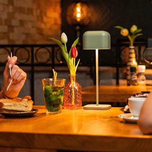 KS Verlichting Draadloze Tafellamp Oplaadbaar - Cabo - Groen - 30cm - Bureaulamp - LED - Touch - Dimbaar
