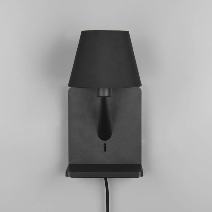 Trio Lighting Wandlamp Comfort, mat zwart, metaal, stekker, E14