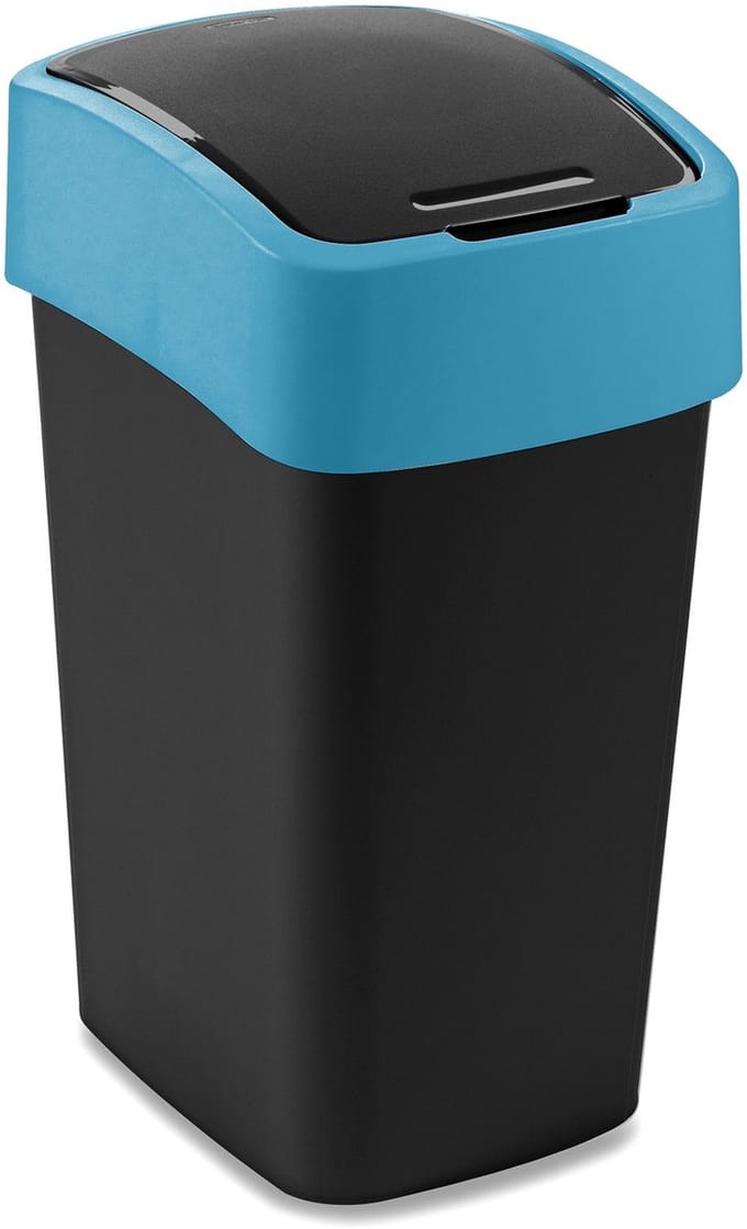 Curver Flip-Bin Afvalbak Zwart/Blauw 25L