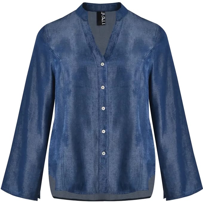 Dames lange mouwen V-hals blouse Mat Fashion