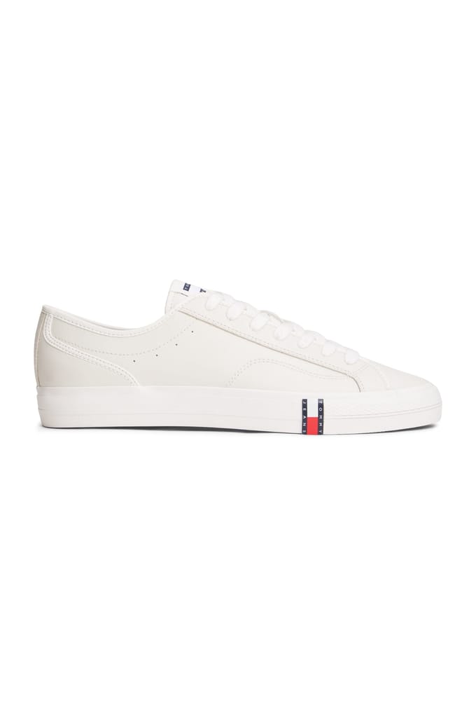 Tommy Hilfiger Archive Flag Stripe Leather Trainers Ecru Größe: 44 | Trainers Outlet | Herren | Braun