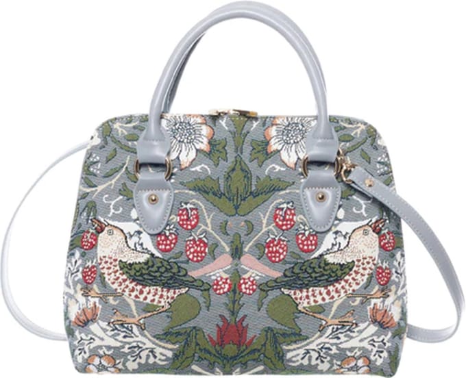 Handtas - Schoudertas - Strawberry Thief Grey - grijs - William Morris