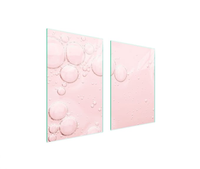 TMK ArtDeko - Glazen Beschermplaat - 65x52 cm - Roze - Hittebestendig