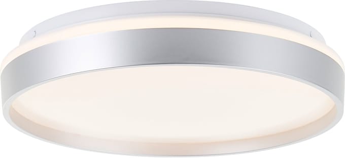 Brilliant Britt - Plafondlamp - Ø 33 cm - LED 22W - CCT - Dimbaar - Afstandsbediening - Zilver/Wit