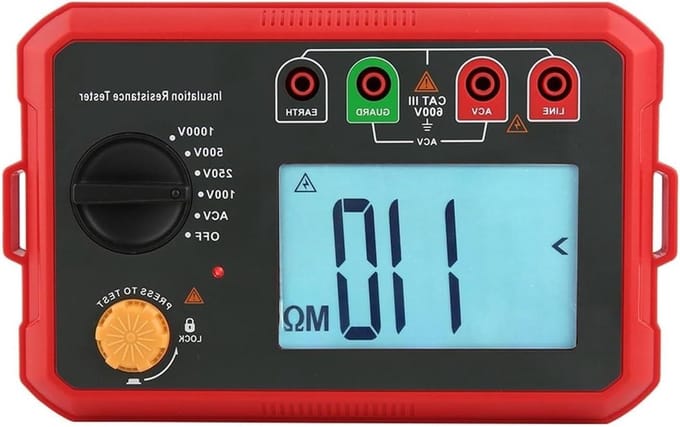 Isolatieweerstandstester - Megohmmeter Ohm Meter - Elektrische testen - Digitale weergave - CAT III 600V - Rood grijs