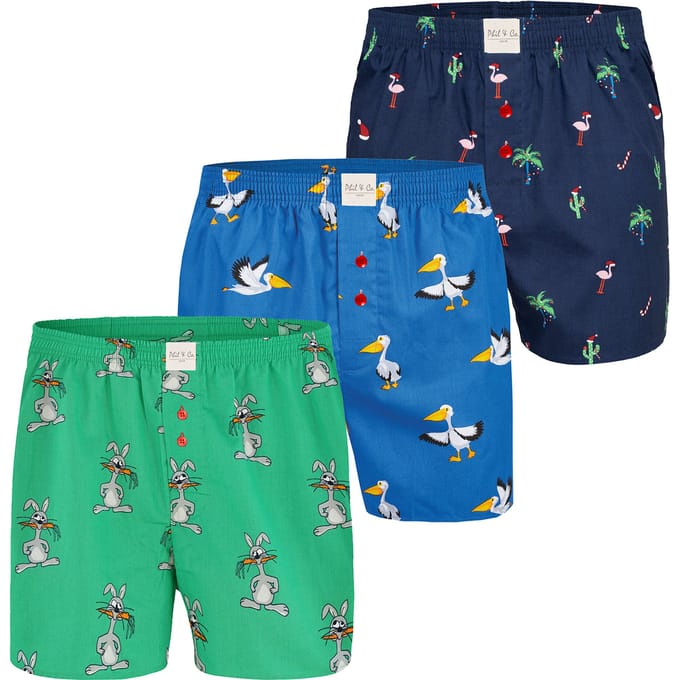 Phil & Co Wijde Boxershorts Heren Met Print 3-Pack - Maat M