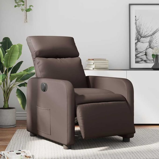vidaXL - Fauteuil - verstelbaar - elektrisch - kunstleer - bruin