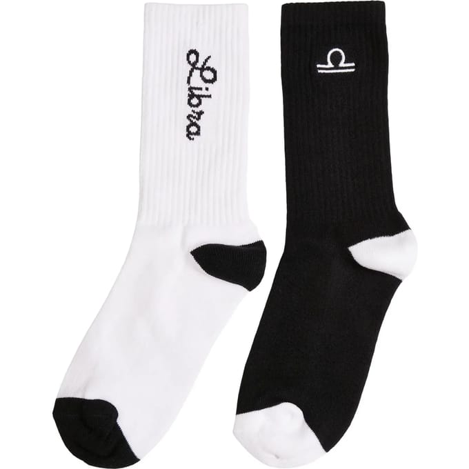 Mister Tee - Libra Zodiac 2-Pack Sokken - 35/38 - Zwart/Wit