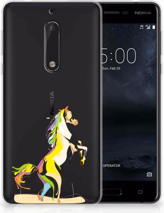 Nokia 5 Telefoonhoesje met Naam Horse Color