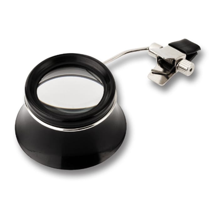 Vergrootglas met brilclip, biconvexe lens, vergroting: 5x, universeel inzetbaar, diameter: 25 mm