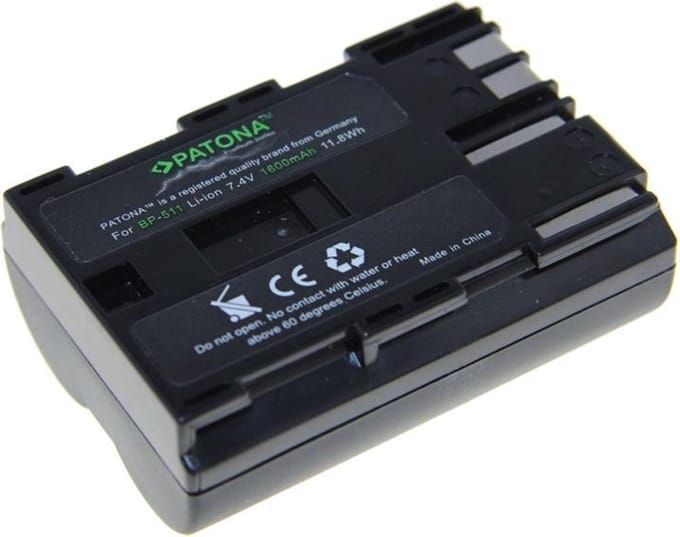 PREMIUM Patona Accu Batterij Canon BP-511 BP511 - 1600mAh