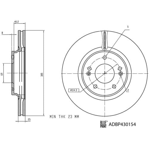 Remschijf BLUE PRINT ADBP430154, 1 stuk