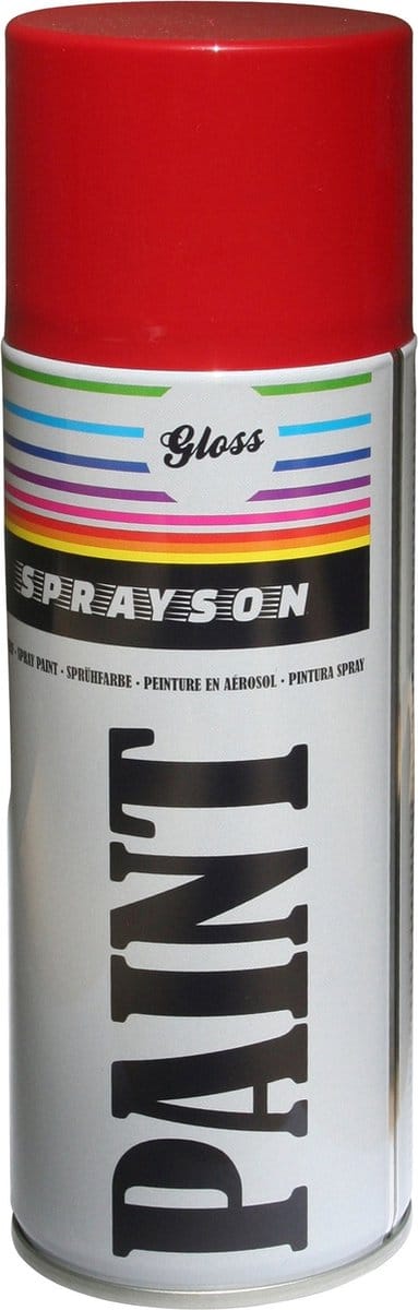Sprayson Hoogglans rode spuitlak - 400 ml - 12 stuks - veelzijdig gebruik