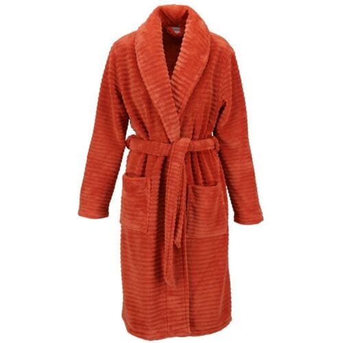 Fluweelzachte dames badjas terracotta Ringella - Oranje - Maat - 48