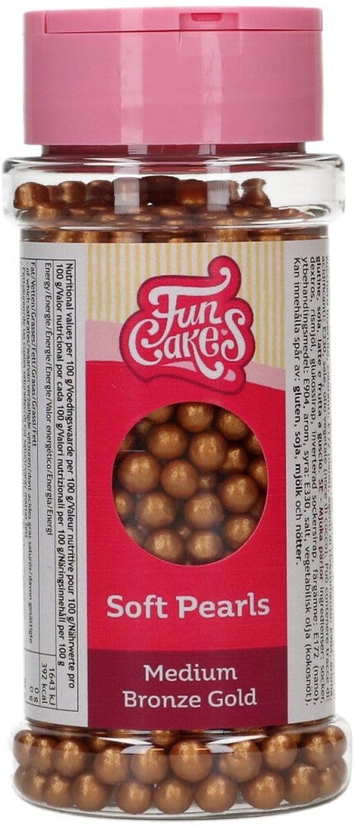 FunCakes Soft Pearls - Medium - Bronze Gold - 60g