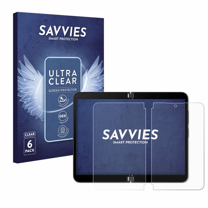 Savvies - Screenprotector voor Microsoft Surface Duo 2 (Inner display) - Folie Beschermfolie transparant 6 Stuks
