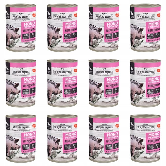 Wiejska Zagroda - Monoproteïne Hondenvoer - Varkensvlees - 12x400g