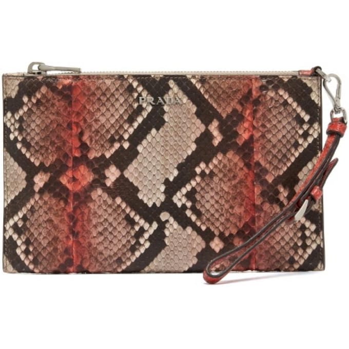 Pochette Prada 1nh009 2amx F0011 en peau de serpent python 1NH009 2AMX F0011 black