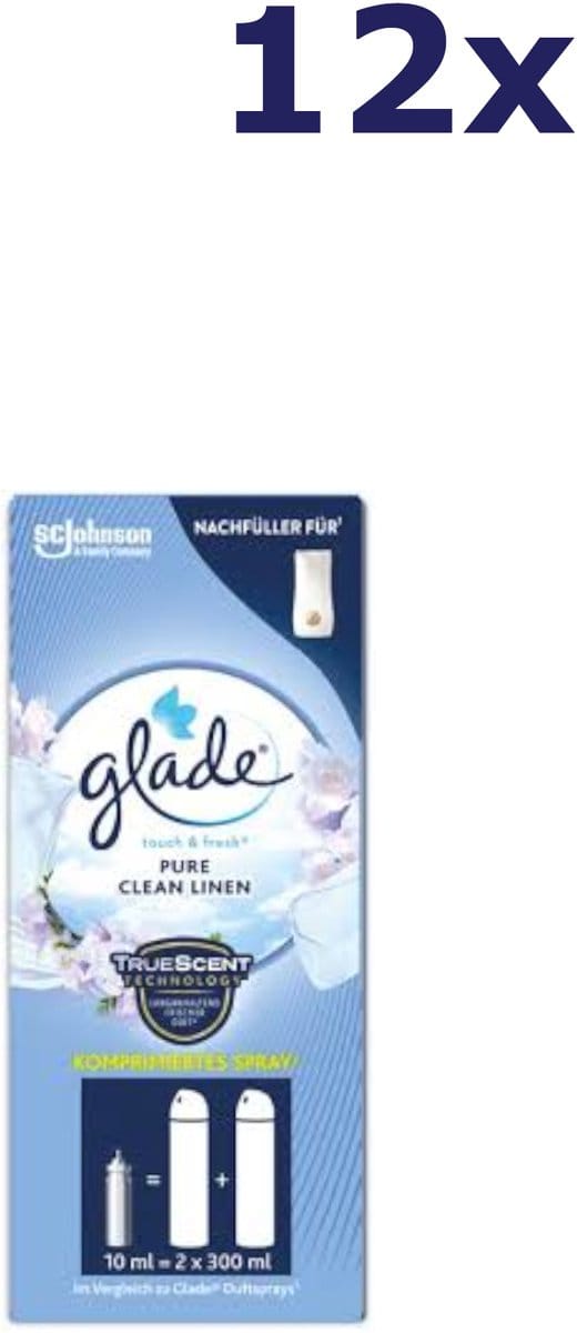 12x Glade Touch & Fresh Minispray navulling 10ml Pure Clean
