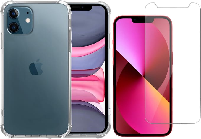 Hoesje geschikt voor iPhone 12 Mini siliconen transparant case - Screen Protector