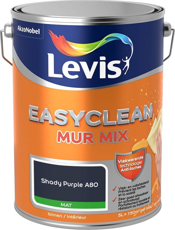 Levis - Easyclean Mur Mat Mix - Shady Purple A80 - Mengverf - 5 L
