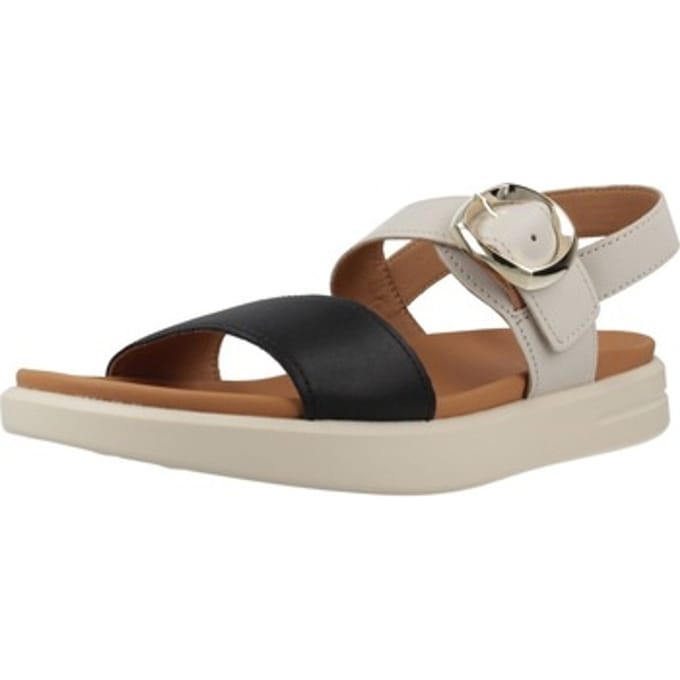 GEOX XAND 2S DAMES Sandalen - LICHTBEIGE/ZWART - Maat 36