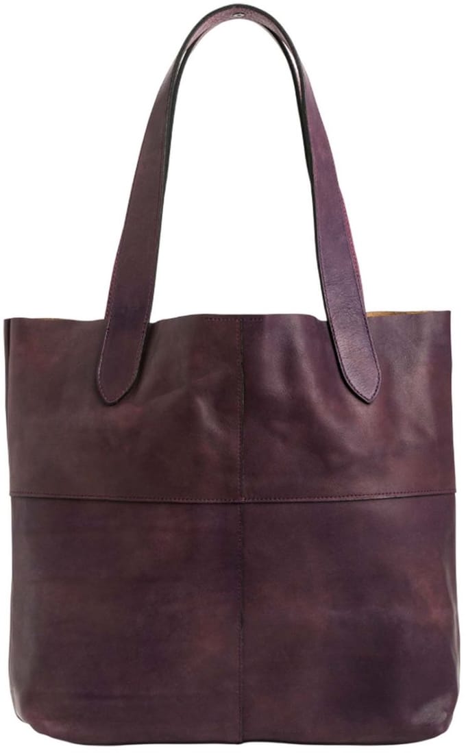 b.belt Leren schoudertas Meggy Shopper Dark Lilac mauve