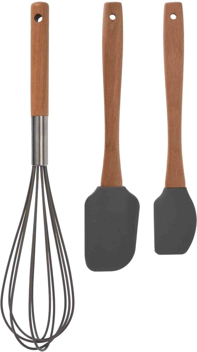 Excellent Houseware beslag spatelset 3-delig - Beukenhout - 32,5 cm