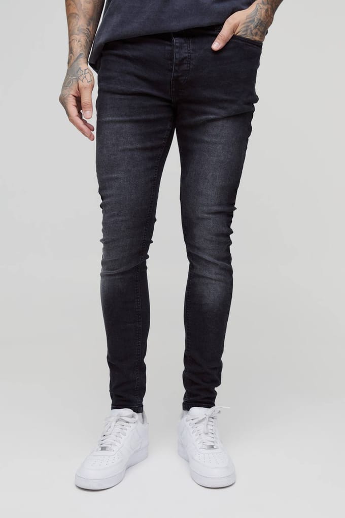 Tall Skinny Stretch Jeans | Washed Black | Size 56