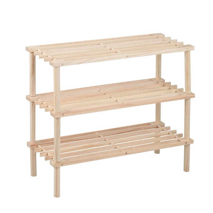 Houten schoenenrek