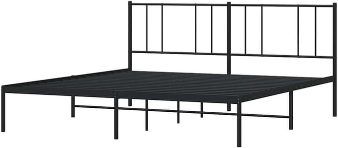 Metalen Bedframe - Ledikant Frame - Slaapkamer Inrichting - Robuuste Stalen Constructie - 200x200 cm - Zwart