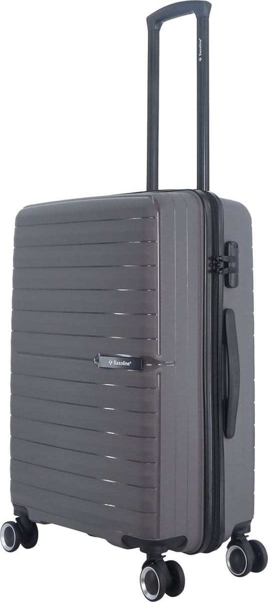 Saxoline – Fiesta | Harde Koffer / Valies / Reiskoffer – Medium (60L) – Grijs - Grijs / Medium