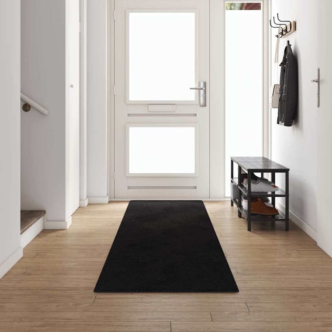 vidaXL - Tapijt - Loper - Zwart - 80 - x - 500 - cm - 100% - Polypropyleen - Tuft