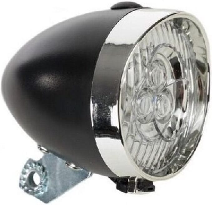 Koplamp import zwart batterij retro