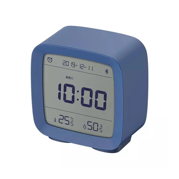 Qingping BT Wekker Temperatuur Vochtigheidsbewaking Nachtlampje 3 in 1 Multifunctionele Klok blauw