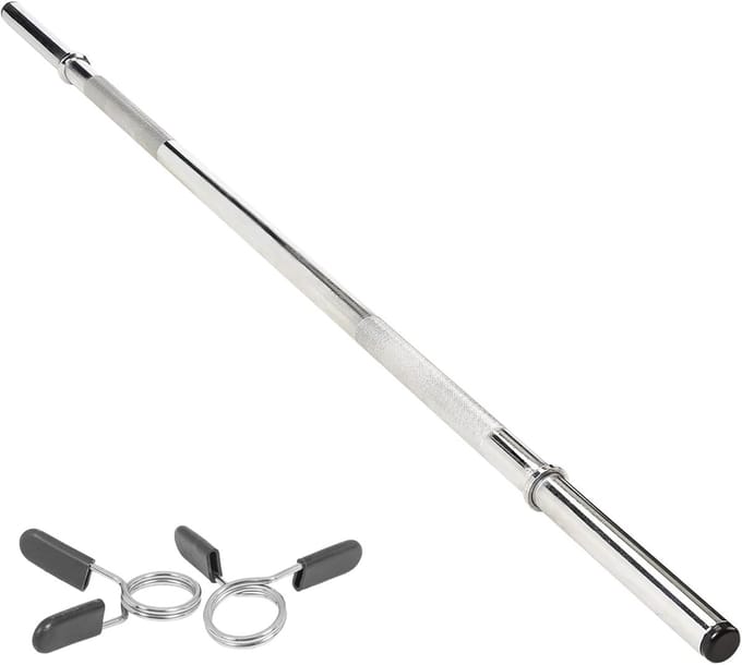 Halterstang 1.2m - 120kg max. - gekartelde grip - incl. springlocks