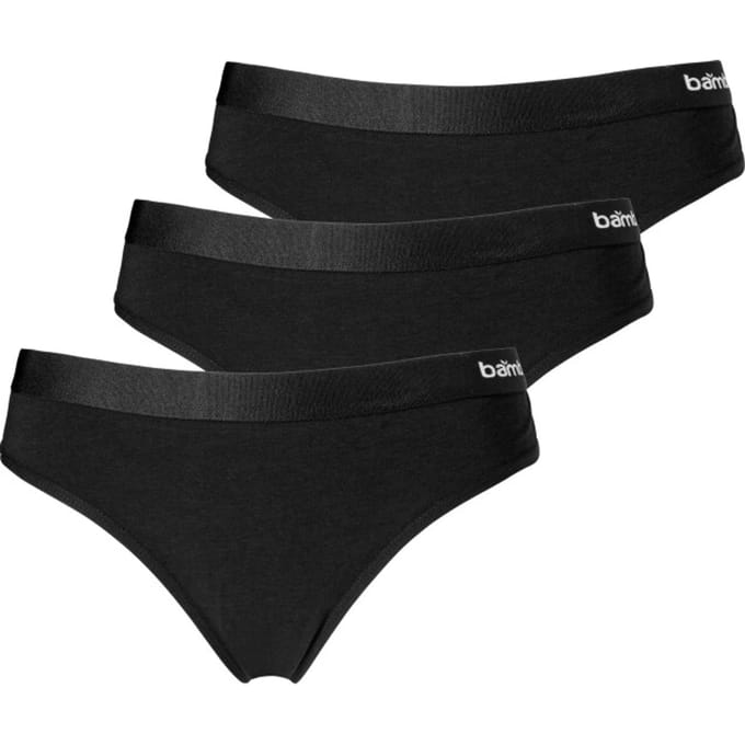 Apollo Dames String Zwart Bamboe 3-pack - Maat S