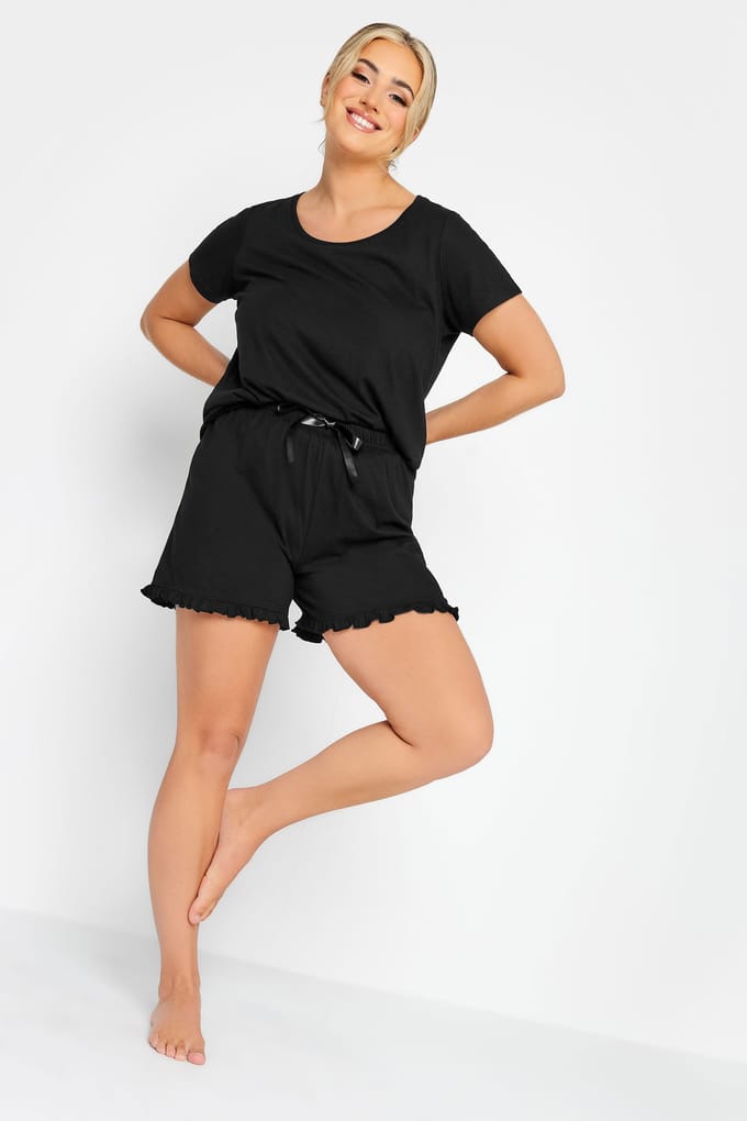 Yours Zwart Katoenen Pyjamabroekje Met Ruchessize 58-60