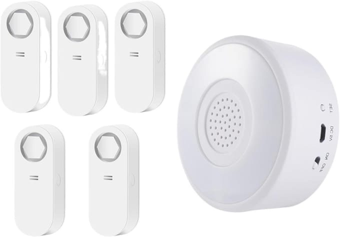 Waterlek Detector - Lekkage Sensor - Huis Beveiligen - 100dB Sirene - IP66 Waterdicht - Wit