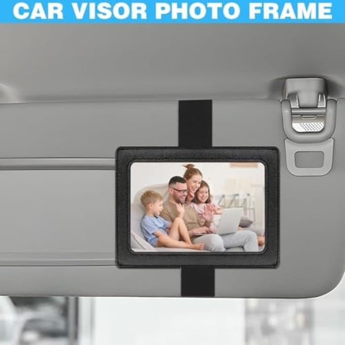 Autovizier fotohouder met verstelbare band - Zwart
