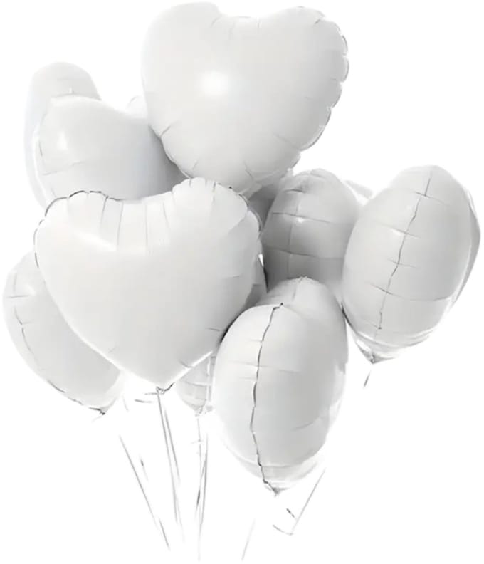 Folie Ballon Hart Zilver ( 10 stuks ) 25 cm