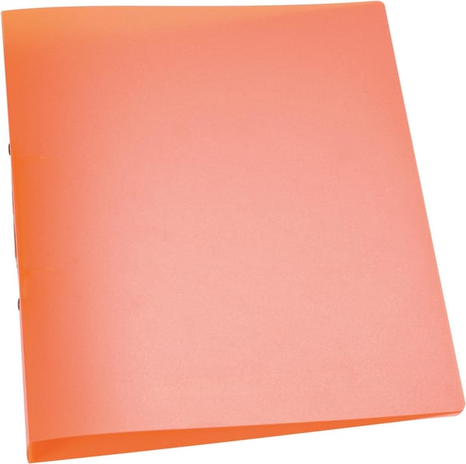 Q-CONNECT ringmap, PP, 2 ringen, 25 mm, transparant oranje 12 stuks